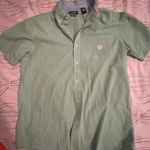 Ralph Lauren Chaps Green Plaid shirt Mens Large Short Dleeve